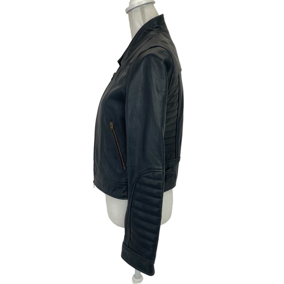 J. Crew Collection Leather Jacket 6 BLUE - Picture 7 of 16